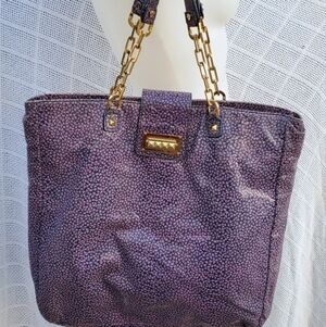 Tory Burch large purple Heidi‎ chain link tote